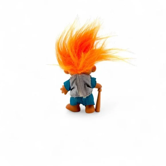 Vtg Russ Berrie Baseball Troll Doll Florida Marlins MLB with Bat & Ball 1990s - Picture 9 of 10